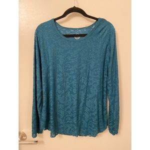 Maurices 24/7 Blue Long-Sleeve Top